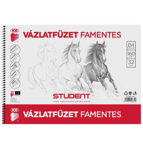 Vázlatfüzet B4, 160g. famentes Student 