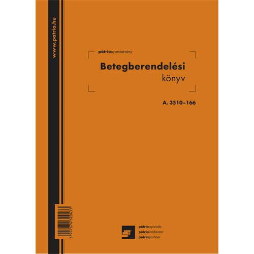 Betegberendelési könyv 56 lapos füzet 165x230 mm