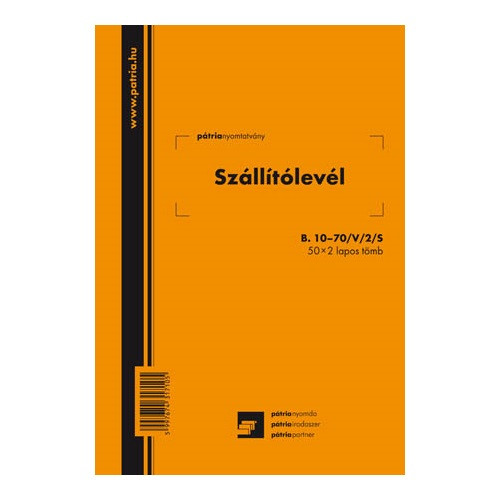 Szállítólevél 50x2 lapos tömb A/5 álló