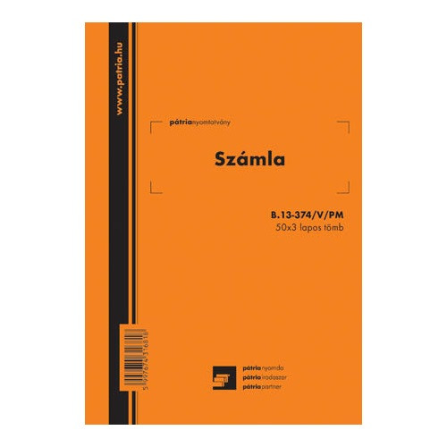 Számla 25x4 lapos tömb A/5 álló