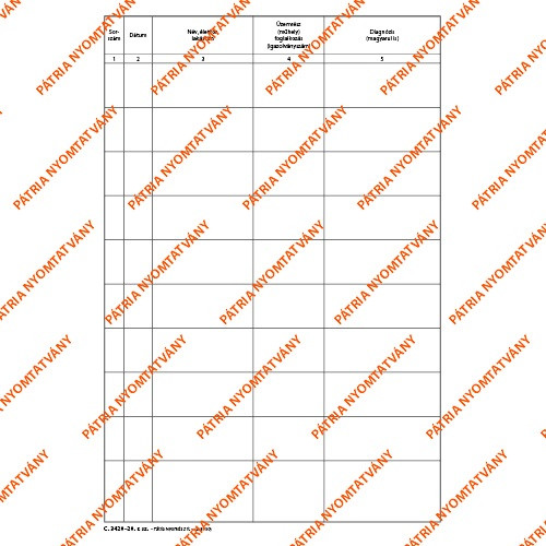 Betegnapló 100 lapos könyv 205x295 mm