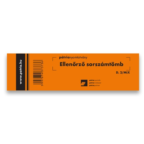 Ellenőrző sorszámtömb 100 lapos 146x40 mm vegyes