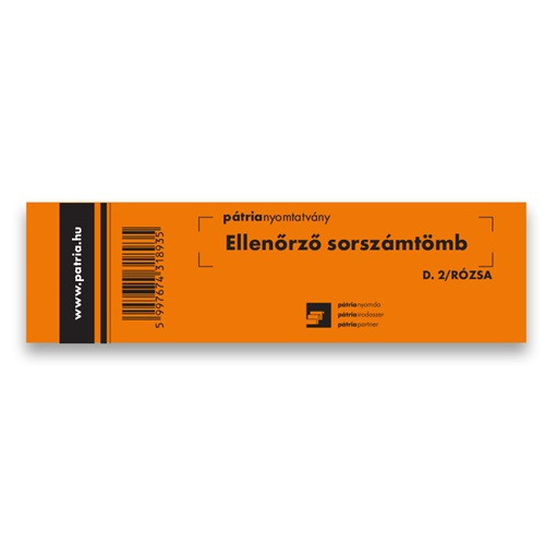 Ellenőrző sorszámtömb 100 lapos 146x40 mm rózsa