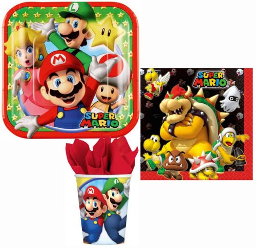 Super Mario Mushroom World party szett 36 db-os 18 cm-es tányérral