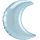 Pastel Blue Crescent szatén hold fólia lufi 89 cm