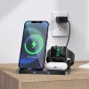 HOCO Qi univerzális vezeték nélküli töltő állomás - 15W - HOCO CW33 Wireless    Fast Charger 3in1 - Qi szabványos - fekete