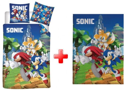 Sonic a sündisznó Speedy Dreams gyerek ágyneműhuzat és polár takaró szett