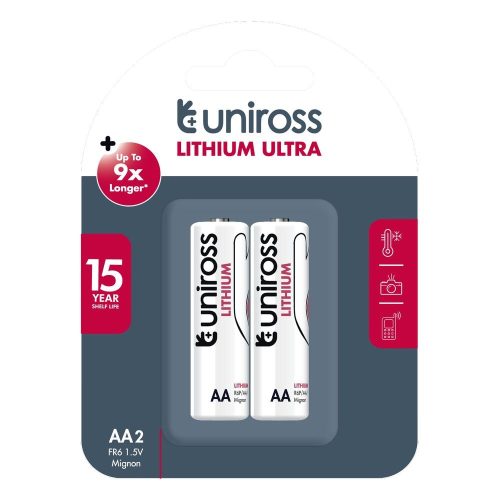 Uniross AA/ceruza 1,5V lítium elem 2db/csomag