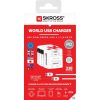 SKROSS World USB világutazó átalakító adapter, PD, (USB-C,USB-A) 65W, + USB-C kábel