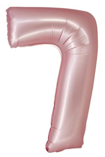 Rózsaszín 7-es Light Pink Mat szám fólia lufi 76 cm