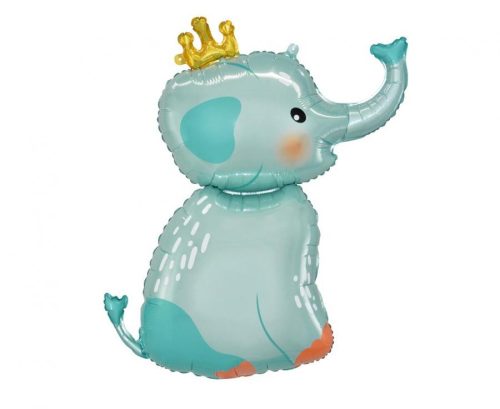 Elephant with Crown, Elefánt fólia lufi 70 cm