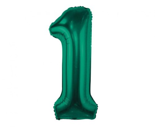 B&C Bottle Green, Zöld 1-es szám fólia lufi 85 cm