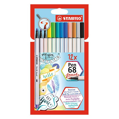 Ecsetfilc Stabilo Pen 68 brush 12 db-os készlet