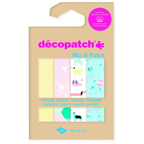 Kreatív decoupage papír Clairefontaine Décopatch 4 mintával ref. DP037C