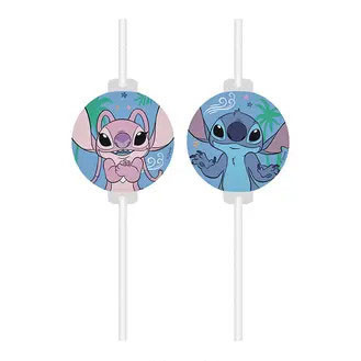 Disney Lilo és Stitch, A csillagkutya Angel papír szívószál, 4 db-os szett FSC