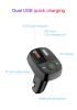 Devia Bluetooth FM-transmitter/szivargyújtó töltő - 2xUSB QC3.0 +               MP3/WMA/WAV/Flac + Pendrive/TF-kártyaolvasó - Devia Smart Series - fekete