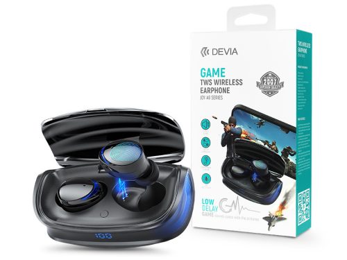 Devia TWS Bluetooth sztereó headset v5.0 + töltőtok - Devia Joy A9 Game Series  True  Wireless Earphones with Charging Case - fekete