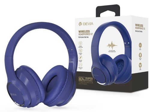 Devia Wireless Bluetooth sztereó fejhallgató beépített mikrofonnal - Devia      Kintone Series Wireless Headphones V2 - kék