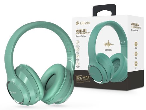 Devia Wireless Bluetooth sztereó fejhallgató beépített mikrofonnal - Devia      Kintone Series Wireless Headphones V2 - zöld