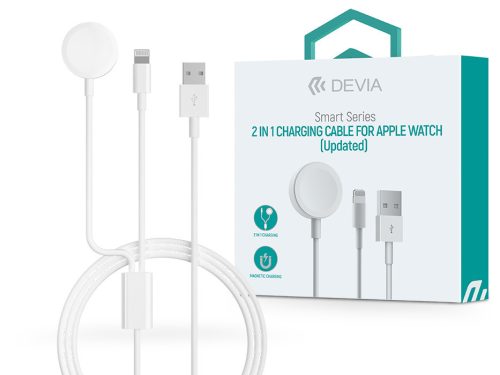 Devia mágneses töltőkábel Apple Watch órához + USB-A - Lightning kábel - Devia  Smart Series 2in1 Charging Cable for Apple Watch - fehér